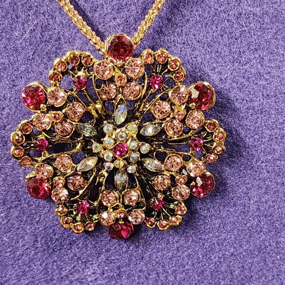 Betsey Johnson "Hot Pink" Crystal Necklace